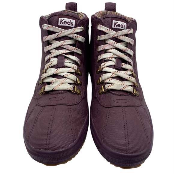 Keds Womens Shoes Scout Lace Up Boots Sz 9.5 Plum Purple Water Resistant Flat - Picture 4 of 13